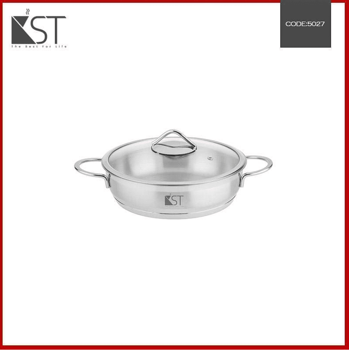 تابه استیل دو دسته سایز ۲۴ کی اس تی | استیل | کالالند۲۴
